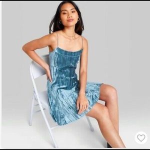 Target Wild Fable Velour Dress. Size XS. Color blue. Mini dress